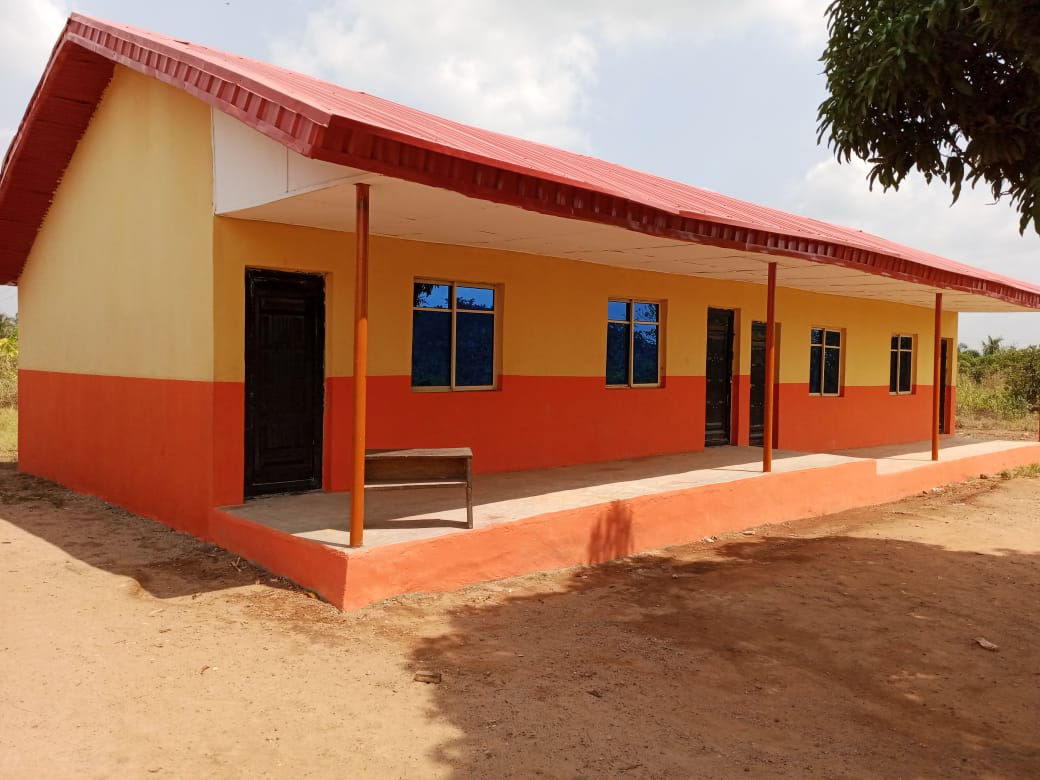 Two blocks of classrooms donated to the Laoso Community by Dr. Michael Ajilo.